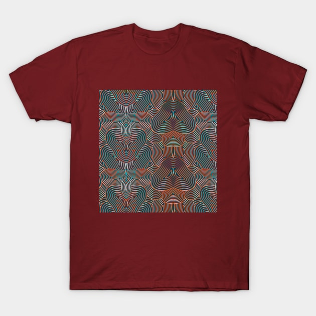 Ancient cultures pattern earth tones and turquoise T-Shirt by Uniquepixx